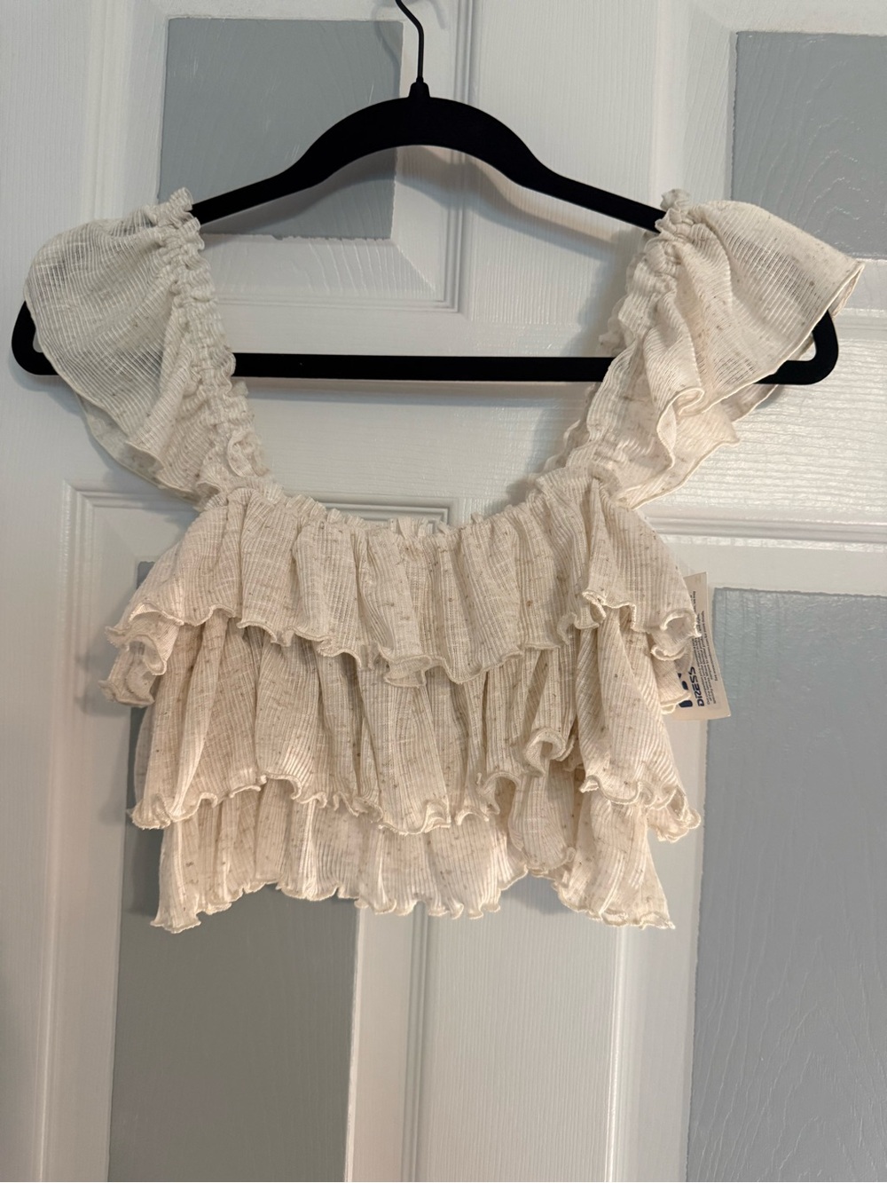 Free People Ribbed Ruffle Crop Top - Picture 2 of 4